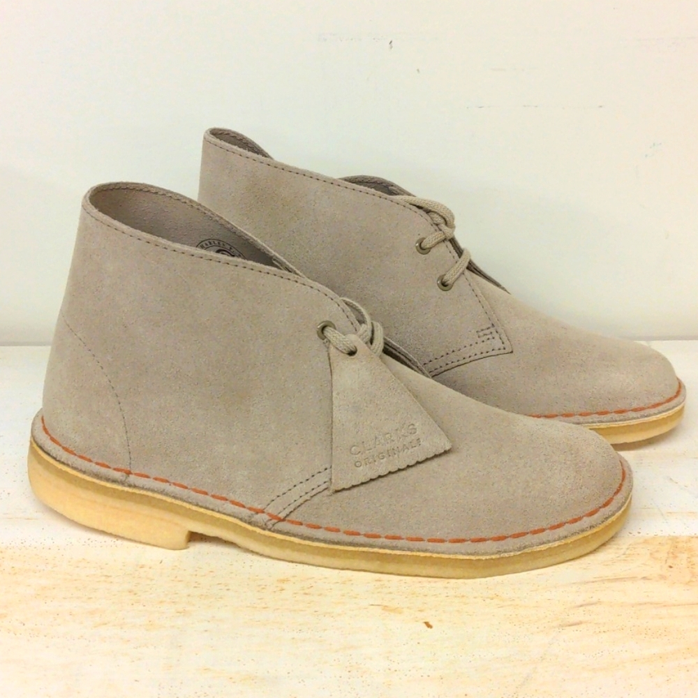 Clarks Beige Suede Lace-Up Desert Boots